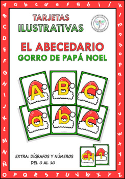 Preview of Spanish Santa's Hat Christmas Alphabet Flash Cards Papá Noel Navidad Abecedario