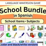 Spanish School Bundle includes 3 Game Card Decks and 1 Bingos