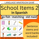 Spanish School Items Expansion Pack Games Printable Cards 