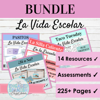 Preview of Spanish School Life Activity Bundle | La Vida Escolar