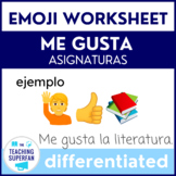 Spanish School Subjects Worksheet (Asignaturas) Me gusta w