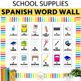 Spanish School Supplies Bulletin Board Word Wall