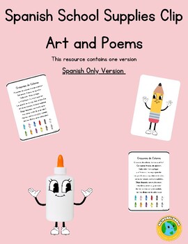 Preview of Spanish School Supplies Clip Art and Poems