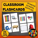 Spanish School Supplies Flashcards Materiales escolares