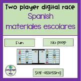 Spanish School Supplies Vocabulary Two Player Digital Race