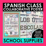Spanish School Vocabulary Collaborative Poster with Readin