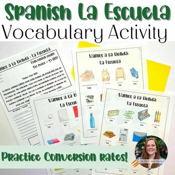 Preview of Spanish School Vocabulary Interactive Activity FREE