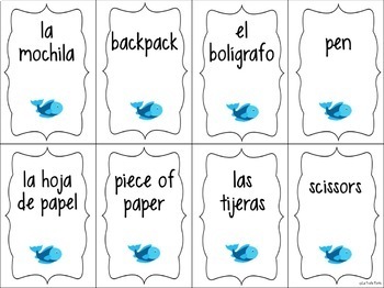 Spanish Classroom Vocabulary Game (Ve a pescar-Go Fish)