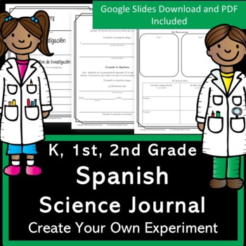 Preview of Spanish Science Experiment Journal | Digital Or Print | Grades K, 1st, 2nd
