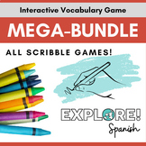 Spanish Scribble! EDITABLE Vocabulary Game Bundle
