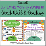 Spanish September Bundle 1 Word Wall Cards and Comprehensi
