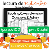 Spanish September CI Comprehensible Input Reading Comprehe