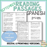 Spanish September Reading Comprehension Passages 3rd-4th C