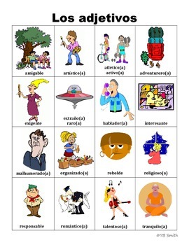 Spanish Ser Adjective PICTURE Notes SET by Spanish Resource Shop