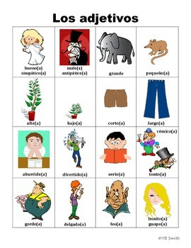 Preview of Spanish Ser Adjective PICTURE Notes SET
