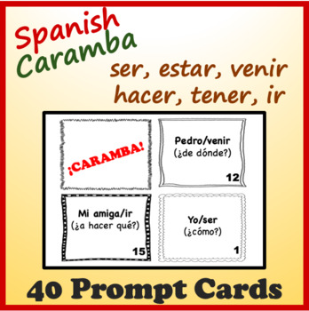 Spanish (Ser, Estar, Ir, Hacer, Tener, Venir) Speaking and Writing  Activities