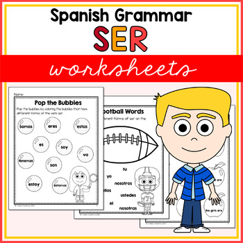 Preview of Spanish Ser Grammar Worksheets - Ser Present Tense en Español