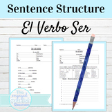 Spanish Subject Pronouns and Ser | Review and Sentence Structure Worksheets