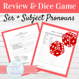 Spanish Ser and Subject Pronouns Review and Dice Game