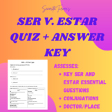 Spanish Ser v. Estar Quiz and Answer Key