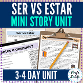 Spanish Ser vs Estar in Context Short Story + 4 Reading Co