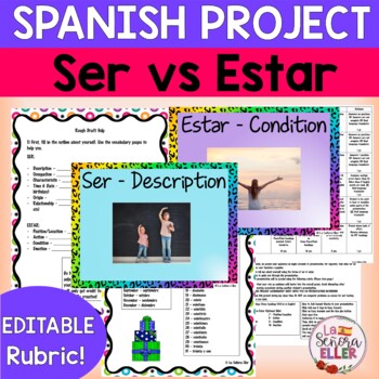 Preview of Spanish Ser vs Estar Project | Spanish Ser or Estar Review Activity