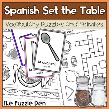 Preview of Spanish Set the Table Puzzles and Activities for Elementary Students