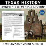 Spanish Settlements in Texas Reading Passages