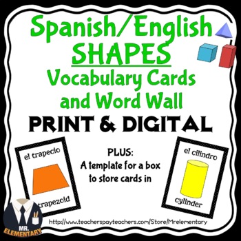 Preview of Spanish Shapes Vocabulary Digital and Print