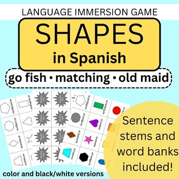 Preview of Spanish Shapes Games Printable Cards and Sentence Stems