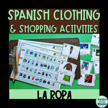 Preview of Spanish Shopping and Clothing Cards and Activities | La Ropa