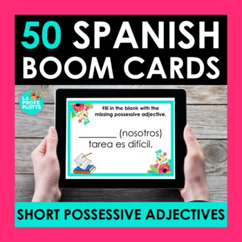 Preview of Spanish Short Possessive Adjectives Boom Cards | Digital Task Cards