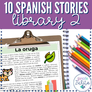 Preview of Spanish Readings Short Story Library 2 10 PDF Printable Readings Level 2/3