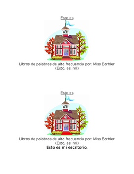Preview of Spanish Sight Word Book: Esto es mi (Level A)