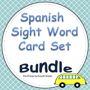 Preview of Spanish Sight Word Card BUNDLE (Grades Pre-Primer to 4th)