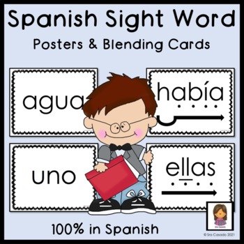 Preview of Spanish Sight Word Palabras de Alta Frecuencia Posters and Blending Cards