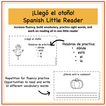 Preview of Spanish Sight Word Practice - Fall Little Reader