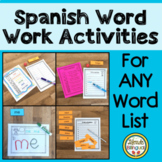 Spanish Word Work Activities