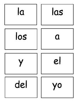 kindergarten spanish sight words free printables