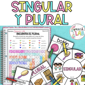 Preview of Spanish Singular and Plural Worksheets | Hojas de Trabajo Singular y Plural