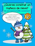 Spanish Snowman EL CUERPO activity, label, 4 color by numb