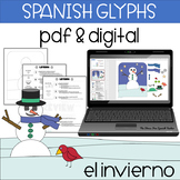 Spanish Snowman Glyph Hombre Muñeco de Nieve Reading Compr