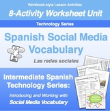 Intermediate Spanish: Social Media Vocab Unit Worksheets -