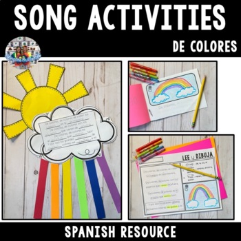 Preview of Spanish Song Activities - De colores