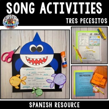 Preview of Spanish Song Activities - Tres pecesitos