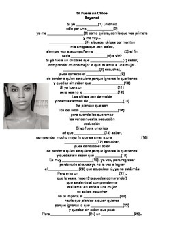 Preview of Spanish Song: Beyonce - Si Yo Fuera un Chico