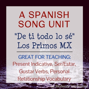 Preview of Spanish Song Unit to Practice the Present Tense, Ser and Estar, and Gustar