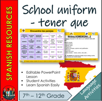 Preview of Spanish -  Spanish School Uniform