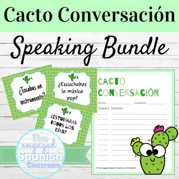 Preview of Spanish Speaking Activity Cacto Conversacion BUNDLE