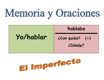 spanish imperfect speaking sentences memory activity teacherspayteachers language speak ninez childhood classroom verbs activities sold